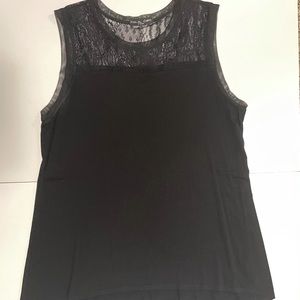 Black Tank with Lace Detail